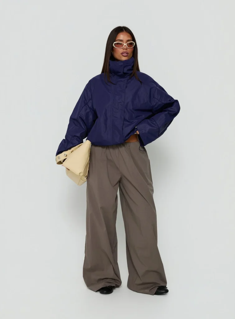 Navy Windbreaker Jacket for Women